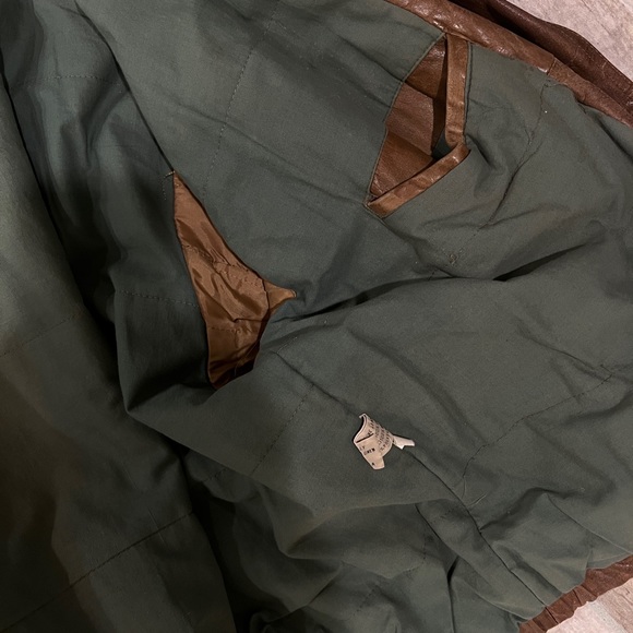 Vintage Y2K brown leather bomber jacket - Picture 12 of 13